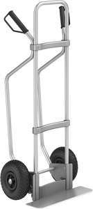 EUROKRAFT, EUROKRAFT Aluminium-Sackkarre GO mit Kufen Schaufel-BxT 450 x 160 mm, Alu Luftbereifung, eurokraft pro Aluminium-Sackkarre mit Kufen, Schaufel-BxT 450 x 160 mm, Alu, Luftbereifung, ab 5 Stk