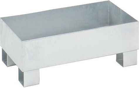 QUIPO, QUIPO Auffangwanne für 60 l LxBxH 800 x 500 x 290 mm, mit Zulassung feuerverzinkt, ohne Gitterrost, eurokraft basic Auffangwanne für 60 l, LxBxH 800 x 500 x 290 mm, mit Zulassung, feuerverzinkt, ohne Gitterrost