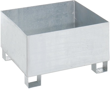 QUIPO, QUIPO Auffangwanne für 200-l-Fässer LxBxH 800 x 800 x 465 mm, mit Zulassung feuerverzinkt, ohne Gitterrost, eurokraft basic Stahl-Auffangwanne für 200-l-Fässer, LxBxH 800 x 800 x 465 mm, mit Zulassung, feuerverzinkt, ohne Gitterrost