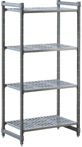 undefined, Kunststoff-Steckregalsystem Fachboden-BxT 835 x 540 mm Grundregal, Breite 915 mm, Boden geschlitzt, Kunststoff-Steckregalsystem, Fachboden-BxT 835 x 540 mm, Grundregal, Breite 915 mm, Boden geschlitzt