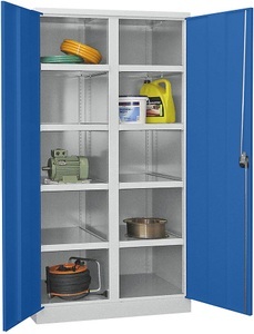 undefined, Schwerlastschrank, Höhe 1950 mm 8 Fachböden grau / blau, Pavoy Schwerlastschrank, Höhe 1950 mm, 8 Fachböden, grau / blau