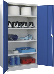 undefined, Schwerlastschrank, Höhe 1950 mm 4 Fachböden grau / blau, Pavoy Schwerlastschrank, Höhe 1950 mm, 4 Fachböden, grau / blau