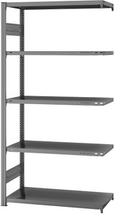EUROKRAFT, EUROKRAFT System-Steckregal, verzinkt Bauart leicht, Regalhöhe 2000 mm Anbauregal, Breite x Tiefe 1000 x 500 mm, eurokraft pro System-Steckregal, verzinkt, Bauart leicht, Regalhöhe 2000 mm, Anbauregal, Breite x Tiefe 1000 x 500 mm