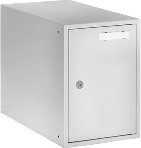 QUIPO, QUIPO Schließfachwürfel HxBxT 350 x 250 x 450 mm Korpus lichtgrau / Türen lichtgrau, eurokraft basic Schließfachwürfel, HxBxT 350 x 250 x 450 mm, Korpus lichtgrau / Türen lichtgrau