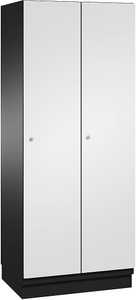 CP, CP CAMBIO Garderobenschrank mit Stahlblech-Türen 2 Abteile, Breite 800 mm Korpus schwarzgrau / Tür lichtgrau, 