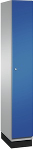 CP, CP CAMBIO Garderobenschrank mit Stahlblech-Türen 1 Abteil, Breite 300 mm Korpus weißaluminium / Tür enzianblau, 