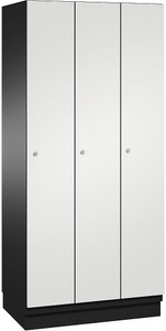 CP, CP CAMBIO Garderobenschrank mit Stahlblech-Türen 3 Abteile, Breite 900 mm Korpus schwarzgrau / Tür lichtgrau, 