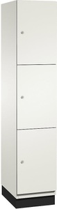 CP, CP CAMBIO Fächerschrank mit HPL-Türen 3 Fächer Korpus reinweiß / Tür weiß, Breite 400 mm, C+P 3er-Schließfachschrank Cambio, 1 Abteil, reinweiß / weiß, HPL-Tür, B 400 mm, 3 Fächer