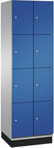CP, CP CAMBIO Fächerschrank mit Stahlblech-Türen 8 Fächer, Breite 600 mm Korpus weißaluminium / Tür enzianblau, C+P 4er-Schließfachschrank Cambio, 2 Abteile, weißaluminium / enzianblau, Stahlblech-Tür, B 600 mm, 8 Fächer