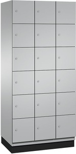 CP, CP CAMBIO Fächerschrank mit Stahlblech-Türen 18 Fächer, Breite 900 mm Korpus weißaluminium / Tür weißaluminium, C+P 6er-Schließfachschrank Cambio, 3 Abteile, weißaluminium, Stahlblech-Tür, B 900 mm, 18 Fächer