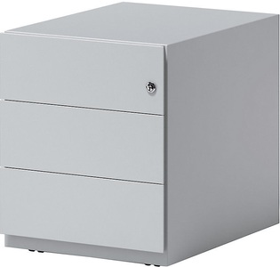 Bisley, BISLEY Rollcontainer Note™, mit 3 Universalschubladen HxBxT 495 x 420 x 565 mm, mit Griffleiste lichtgrau, BISLEY Rollcontainer Note?, mit 3 Universalschubladen, HxBxT 495 x 420 x 565 mm, mit Griffleiste, lichtgrau