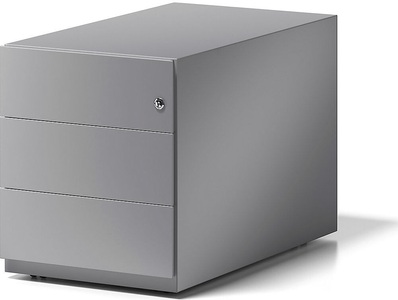 Bisley, BISLEY Rollcontainer Note™, mit 3 Universalschubladen HxBxT 495 x 420 x 775 mm, mit Griffleiste silber, BISLEY Rollcontainer Note?, mit 3 Universalschubladen, HxBxT 495 x 420 x 775 mm, mit Griffleiste, silber