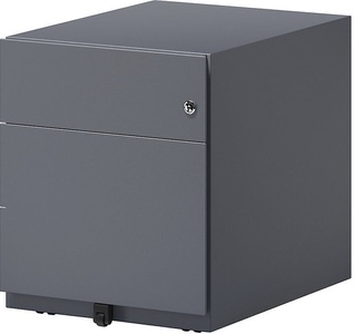 Bisley, BISLEY Rollcontainer Note™, mit 1 Hängeregistratur, 1 Universalschublade HxBxT 495 x 420 x 565 mm, mit Griffleiste anthrazitgrau, BISLEY Rollcontainer Note?, mit 1 Hängeregistratur, 1 Universalschublade, HxBxT 495 x 420 x 565 mm, mit Griffleiste, anthrazitgrau
