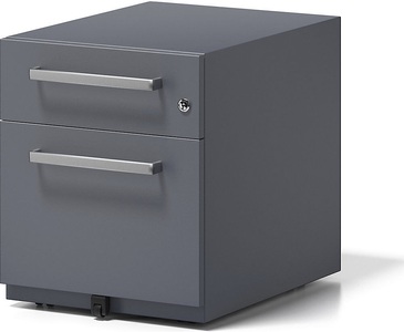 Bisley, BISLEY Rollcontainer Note™, mit 1 Hängeregistratur, 1 Universalschublade HxBxT 495 x 420 x 565 mm, mit Griff anthrazitgrau, BISLEY Rollcontainer Note?, mit 1 Hängeregistratur, 1 Universalschublade, HxBxT 495 x 420 x 565 mm, mit Griff, anthrazitgrau