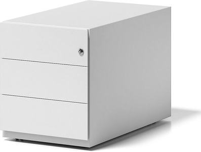 Bisley, BISLEY Rollcontainer Note™, mit 3 Universalschubladen HxBxT 495 x 420 x 775 mm, mit Griffleiste verkehrsweiß, BISLEY Rollcontainer Note?, mit 3 Universalschubladen, HxBxT 495 x 420 x 775 mm, mit Griffleiste, verkehrsweiß
