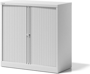 Bisley, BISLEY Rollladenschrank ESSENTIALS HxBxT 1000 x 1000 x 470 mm, 1 Fachboden verkehrsweiß, BISLEY Rollladenschrank ESSENTIALS, HxBxT 1000 x 1000 x 470 mm, 1 Fachboden, verkehrsweiß