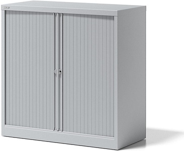 Bisley, BISLEY Rollladenschrank ESSENTIALS HxBxT 1000 x 1000 x 470 mm, 1 Fachboden lichtgrau, BISLEY Rollladenschrank ESSENTIALS, HxBxT 1000 x 1000 x 470 mm, 1 Fachboden, lichtgrau
