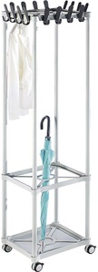 office akktiv, office akktiv Garderobe, mehrsäulig eckig 16 Haken, eurokraft pro Garderobe, mehrsäulig, eckig, 16 Haken