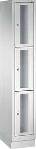 CP, CP CLASSIC Fächerschrank, Fachhöhe 510 mm, mit Sockel 3 Fächer, Breite 320 mm Tür lichtgrau, 