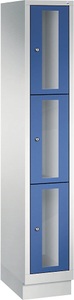 CP, CP CLASSIC Fächerschrank, Fachhöhe 510 mm, mit Sockel 3 Fächer, Breite 320 mm Tür enzianblau, 