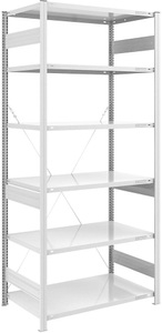 EUROKRAFT, EUROKRAFT Schwerlast-Steckregal, RAL 7035 Regalhöhe 2500 mm Grundregal, BxT 1000 x 800 mm, eurokraft pro Schwerlast-Steckregal, RAL 7035, Regalhöhe 2500 mm, Grundregal, BxT 1000 x 800 mm