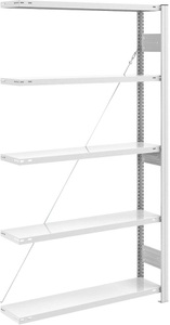 EUROKRAFT, EUROKRAFT Schwerlast-Steckregal, RAL 7035 Regalhöhe 2000 mm Anbauregal, BxT 1000 x 300 mm, eurokraft pro Schwerlast-Steckregal, RAL 7035, Regalhöhe 2000 mm, Anbauregal, BxT 1000 x 300 mm