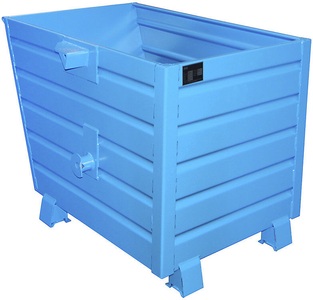 undefined, Stapel-Kippbehälter Volumen 0,7 m³ blau RAL 5010, eurokraft pro Stapelkipper, Volumen 0,7 m³, blau RAL 5010