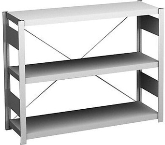 undefined, Sideboard-Steckregal, lichtgrau Höhe 825 mm, 3 Böden, Grundregal Fachtiefe 300 mm, Fachlast 150 kg, hofe Sideboard-Steckregal, lichtgrau, Höhe 825 mm, 3 Böden, Grundregal, Bodentiefe 300 mm, Fachlast 150 kg