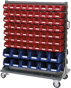 undefined, Lagerregal-Rollwagen mit Sichtlagerkästen Höhe 1265 mm, Lagerregal-Rollwagen, mit Sichtlagerkästen, Höhe 1265 mm