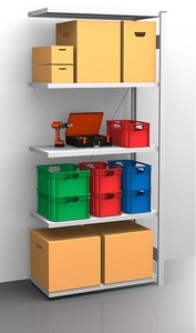 EUROKRAFT, EUROKRAFT Fachboden-Steckregal, verzinkt Regalhöhe 2350 mm, Fachbodenbreite 965 mm Anbauregal, Fachbodentiefe 550 mm, eurokraft pro Fachboden-Steckregal, verzinkt, einseitig, Regalhöhe 2350 mm, Fachbodenbreite 965 mm, Anbauregal, Fachbodentiefe 550 mm