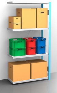 EUROKRAFT, EUROKRAFT Fachboden-Steckregal, blau / verzinkt Regalhöhe 2000 mm, Fachbodenbreite 965 mm Anbauregal, Fachbodentiefe 450 mm, eurokraft pro Fachboden-Steckregal, blau / verzinkt, Regalhöhe 2000 mm, Fachbodenbreite 965 mm, Anbauregal, Fachbodentiefe 450 mm