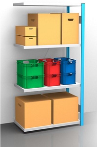 EUROKRAFT, EUROKRAFT Fachboden-Steckregal, blau / verzinkt Regalhöhe 2000 mm, Fachbodenbreite 965 mm Anbauregal, Fachbodentiefe 550 mm, eurokraft pro Fachboden-Steckregal, blau / verzinkt, Regalhöhe 2000 mm, Fachbodenbreite 965 mm, Anbauregal, Fachbodentiefe 550 mm