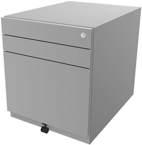 Bisley, BISLEY Rollcontainer Note™, mit 2 Universalschubladen, 1 Hängeregistratur HxBxT 565 x 420 x 565 mm silber, BISLEY Rollcontainer Note?, mit 2 Universalschubladen, 1 Hängeregistratur, HxBxT 565 x 420 x 565 mm, silber