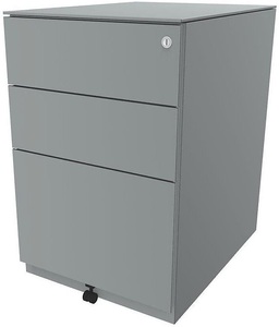 Bisley, BISLEY Rollcontainer Note™, mit 2 Universalschubladen, 1 Hängeregistratur HxBxT 652 x 420 x 565 mm, mit Top silber, BISLEY Rollcontainer Note?, mit 2 Universalschubladen, 1 Hängeregistratur, HxBxT 652 x 420 x 565 mm, mit Top, silber