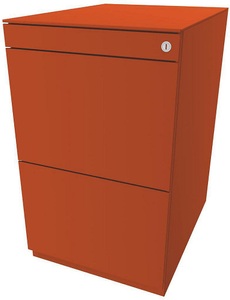 Bisley, BISLEY Standcontainer Note™, mit 2 Hängeregistraturen Höhe 704 - 737 mm, mit Top orange, BISLEY Standcontainer Note?, mit 2 Hängeregistraturen, Höhe 704 - 737 mm, mit Top, orange
