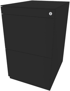 Bisley, BISLEY Standcontainer Note™, mit 2 Hängeregistraturen Höhe 704 - 737 mm, mit Top schwarz, BISLEY Standcontainer Note?, mit 2 Hängeregistraturen, Höhe 704 - 737 mm, mit Top, schwarz