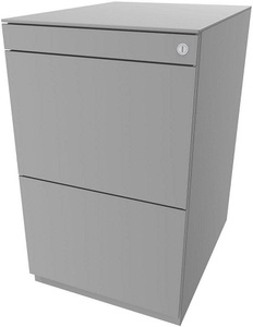 Bisley, BISLEY Standcontainer Note™, mit 2 Hängeregistraturen Höhe 704 - 737 mm, mit Top lichtgrau, BISLEY Standcontainer Note?, mit 2 Hängeregistraturen, Höhe 704 - 737 mm, mit Top, lichtgrau