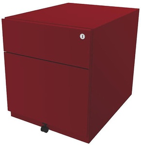 Bisley, BISLEY Rollcontainer Note™, mit 1 Hängeregistratur, 1 Universalschublade HxBxT 495 x 420 x 565 mm, mit Griffleiste kardinalrot, BISLEY Rollcontainer Note?, mit 1 Hängeregistratur, 1 Universalschublade, HxBxT 495 x 420 x 565 mm, mit Griffleiste, kardinalrot