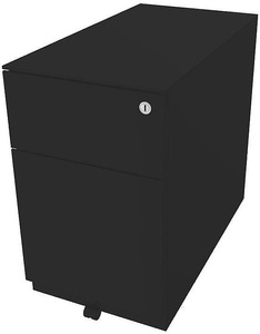 Bisley, BISLEY Rollcontainer Note™, mit 1 Hängeregistratur, 1 Universalschublade HxBxT 502 x 300 x 565 mm, mit Griffleiste und Top schwarz, BISLEY Rollcontainer Note?, mit 1 Hängeregistratur, 1 Universalschublade, HxBxT 502 x 300 x 565 mm, mit Griffleiste und Top, schwarz