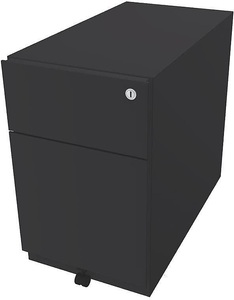Bisley, BISLEY Rollcontainer Note™, mit 1 Hängeregistratur, 1 Universalschublade HxBxT 495 x 300 x 565 mm, mit Griffleiste anthrazitgrau, BISLEY Rollcontainer Note?, mit 1 Hängeregistratur, 1 Universalschublade, HxBxT 495 x 300 x 565 mm, mit Griffleiste, anthrazitgrau