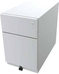 Bisley, BISLEY Rollcontainer Note™, mit 1 Hängeregistratur, 1 Universalschublade HxBxT 495 x 300 x 565 mm, mit Griffleiste verkehrsweiß, BISLEY Rollcontainer Note?, mit 1 Hängeregistratur, 1 Universalschublade, HxBxT 495 x 300 x 565 mm, mit Griffleiste, verkehrsweiß