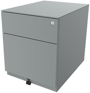 Bisley, BISLEY Rollcontainer Note™, mit 1 Hängeregistratur, 1 Universalschublade HxBxT 502 x 420 x 565 mm, mit Griffleiste und Top silber, BISLEY Rollcontainer Note?, mit 1 Hängeregistratur, 1 Universalschublade, HxBxT 502 x 420 x 565 mm, mit Griffleiste und Top, silber