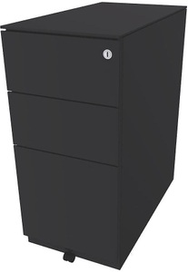 Bisley, BISLEY Rollcontainer Note™, mit 2 Universalschubladen, 1 Hängeregistratur HxBxT 652 x 300 x 565 mm, mit Top anthrazitgrau, BISLEY Rollcontainer Note?, mit 2 Universalschubladen, 1 Hängeregistratur, HxBxT 652 x 300 x 565 mm, mit Top, anthrazitgrau