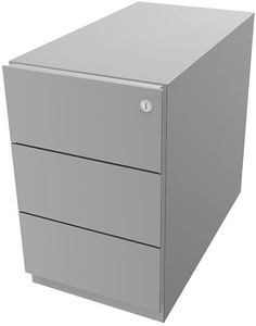Bisley, BISLEY Rollcontainer Note™, mit 3 Universalschubladen HxBxT 495 x 300 x 565 mm, mit Griffleiste lichtgrau, BISLEY Rollcontainer Note?, mit 3 Universalschubladen, HxBxT 495 x 300 x 565 mm, mit Griffleiste, lichtgrau