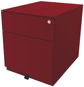 Bisley, BISLEY Rollcontainer Note™, mit 1 Hängeregistratur, 1 Universalschublade HxBxT 502 x 420 x 565 mm, mit Griffleiste und Top kardinalrot, BISLEY Rollcontainer Note?, mit 1 Hängeregistratur, 1 Universalschublade, HxBxT 502 x 420 x 565 mm, mit Griffleiste und Top, kardinalrot