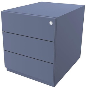 Bisley, BISLEY Rollcontainer Note™, mit 3 Universalschubladen HxBxT 495 x 420 x 565 mm, mit Griffleiste blau, Rollcontainer Note™, HxBxT 495 x 420 x 565, 3 Schubladen, blau