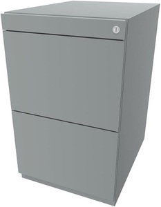 Bisley, BISLEY Standcontainer Note™, mit 2 Hängeregistraturen Höhe 698 - 731 mm, ohne Top silber, BISLEY Standcontainer Note?, mit 2 Hängeregistraturen, Höhe 698 - 731 mm, ohne Top, silber