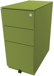 Bisley, BISLEY Rollcontainer Note™, mit 2 Universalschubladen, 1 Hängeregistratur HxBxT 652 x 300 x 565 mm, mit Top grün, BISLEY Rollcontainer Note?, mit 2 Universalschubladen, 1 Hängeregistratur, HxBxT 652 x 300 x 565 mm, mit Top, grün