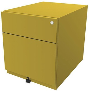 Bisley, BISLEY Rollcontainer Note™, mit 1 Hängeregistratur, 1 Universalschublade HxBxT 495 x 420 x 565 mm, mit Griffleiste gelb, Rollcontainer Note™ mit Hängeregister und Schublade, HxBxT 495 x 420 x 565 mm, gelb