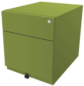 Bisley, BISLEY Rollcontainer Note™, mit 1 Hängeregistratur, 1 Universalschublade HxBxT 495 x 420 x 565 mm, mit Griffleiste grün, Rollcontainer Note™ mit Hängeregister und Schublade, HxBxT 495 x 420 x 565 mm, grün